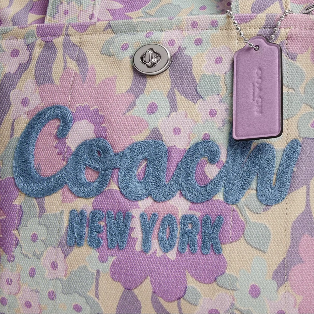 💜NEW! Coach Cargo Tote Bag-Floral Print - Picture 7 of 11